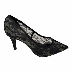 Jones New York Women's Bevery Pumps Pointed Toe Black Lace Size 6M